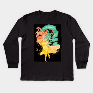 Dancer In Motion Swirls of Color 1897 Jules Cheret Kids Long Sleeve T-Shirt